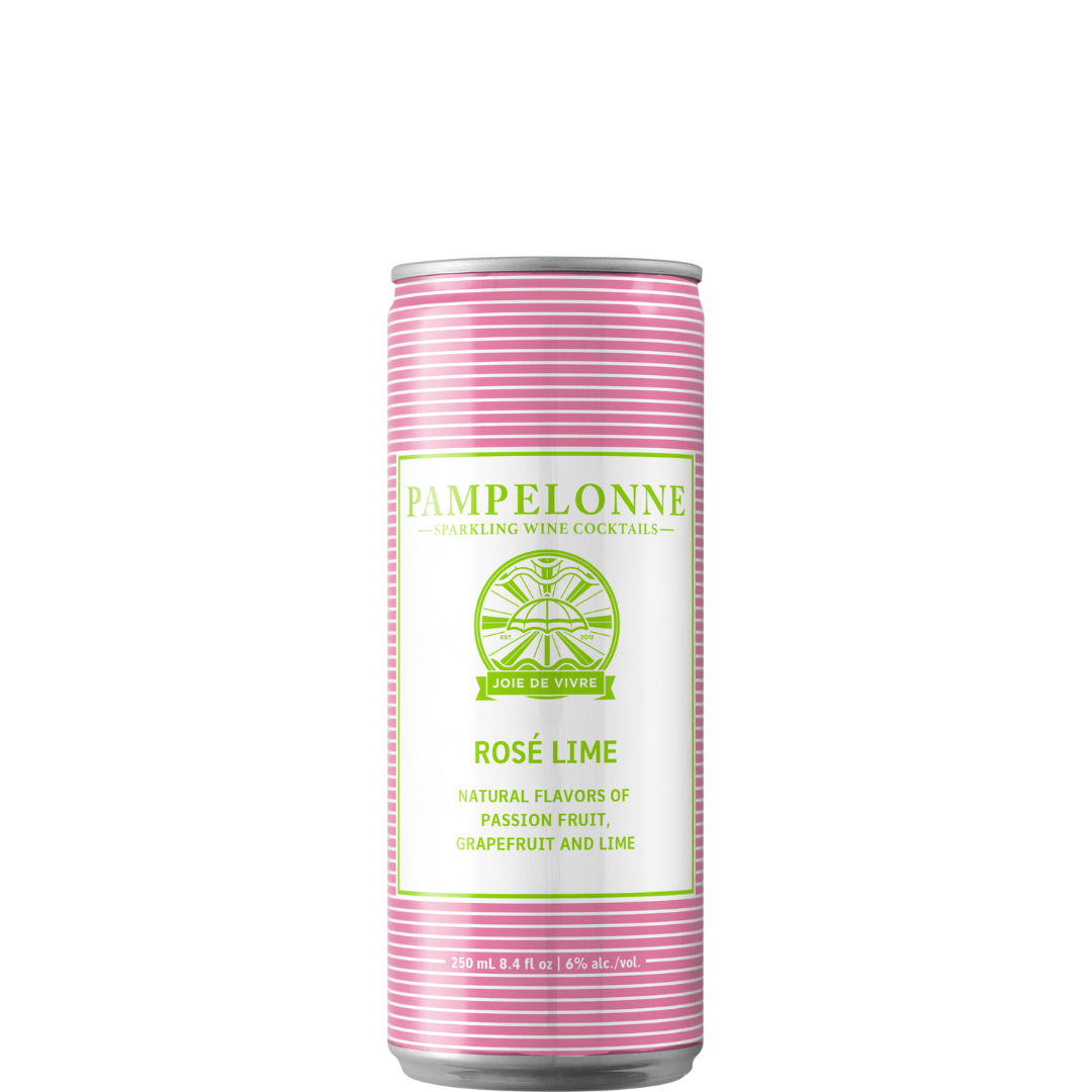 Pampelonne Rose Lime Cans